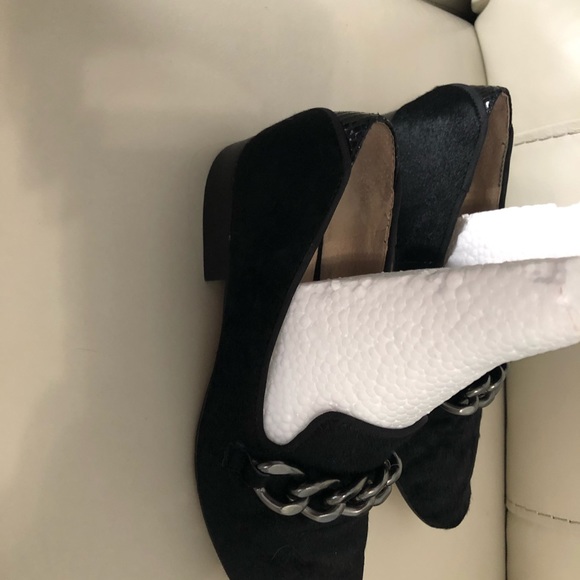 Sam Edelman Black Kollins Chain Calf Hair Loafers - Picture 5 of 5